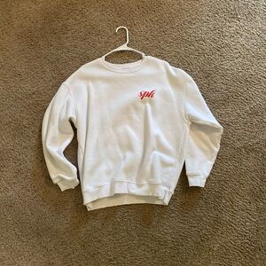 White And Red Crewneck